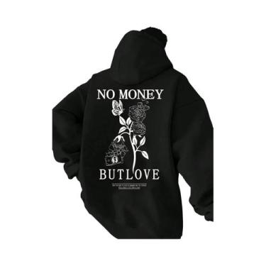 Imagem de Jaqueta Com Capuz Masculina Com Estampa Floral E Letras, Estilo Casal,