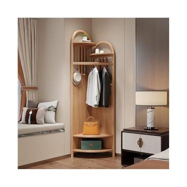 Imagem de Suporte para chapéu, madeira, canto, cabideiro, chão, quarto, canto, armazenamento, novo estilo chinês, sala de estar, simples, cabideiro, corredor, árvore, (cor faia)