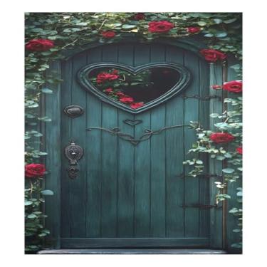 Imagem de Qilmy Capa de ímã de máquina de lavar louça para porta verde para dia dos namorados 58 x 66 cm capas decorativas de geladeira para porta frontal adesivo magnético para máquina de lavar louça painel de