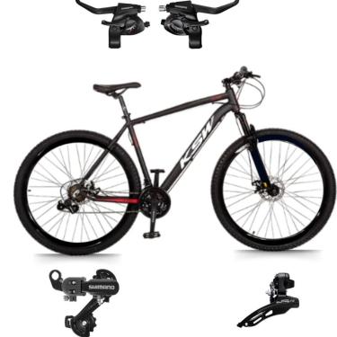 Imagem de Bicicleta Ksw Xlt Aro 29 24v Mtb Quadro Aluminio Shimano trocador indexado Suspensão 80mm-Unissex