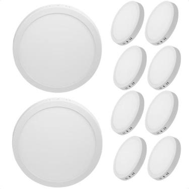 Imagem de Kit 10 Painel De Led Redondo Sobrepor 12W Bivolt Taschibra
