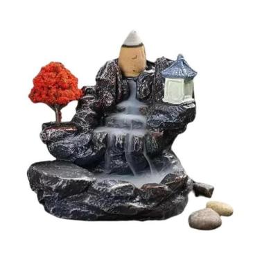 Imagem de Incensário Zen Com Design De Montanhas, Rio E Cachoeira, Com Efeito De