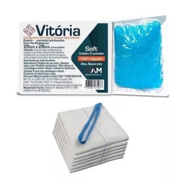 Imagem de Compressa Campo Operatório Estéril 25x28 C/5 Unidade Vitoria - Kit Com