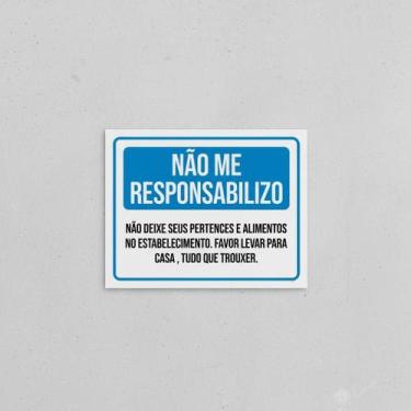 Imagem de Placa Acm Não Deixe Pertences Alimentos 18X23 - Sinalizo