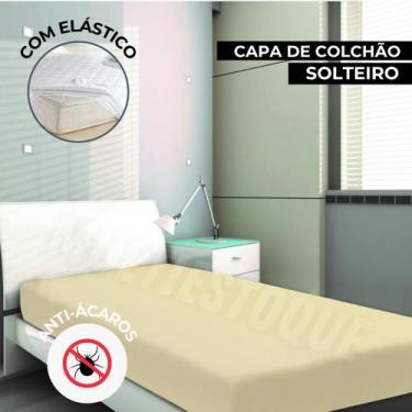 Imagem de Capa de Colchão Bege para Box Solteiro - Protetor - Vida Pratika