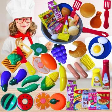 Imagem de Kit Comidinha Fruta Frigideira Infantil Grande Cozinhar Ovo Legumes Me