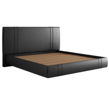 Imagem de Cama King Flutuante Com Cabeceira 195cm Astra W01 Facto Preto Lyam Dec