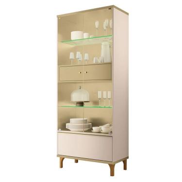 Imagem de Cristaleira Lumina Off White Champanhe - Hb Móveis