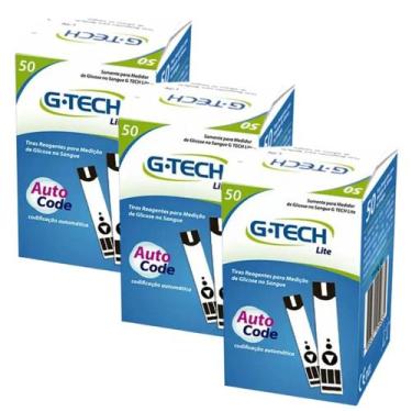 Imagem de Tiras Reagentes Medidor Glicemia Diabetes G-Tech Lite 150 Unidades
