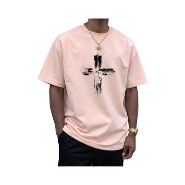 Imagem de Camiseta Masculina plus Size De Verão Em Algodão Casual Com Estampa Re