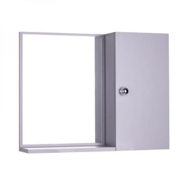 Imagem de Espelho para Banheiro com Armário Cinza Claro