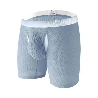 Imagem de Cuecas Boxer Masculinas De Malha Respirável Com Perna Longa, Roupa Ínt