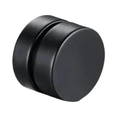 Imagem de Brincos De Argola Magnéticos Pretos Em Aço Inoxidável, Sem Perfuração,