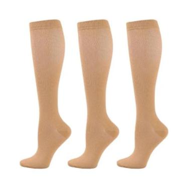 Imagem de Meias De Compressão Para Mulheres E Homens, 3 Pares, Altura Do Joelho,