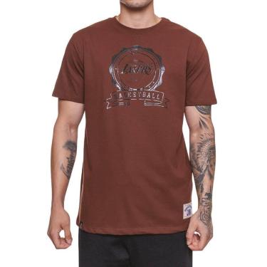 Imagem de Camiseta NBA Lakers Colorless N0463 - Marrom-Masculino