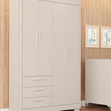 Imagem de Guarda-roupa para Quarto de Bebê Zaki Areia Fosco - Móveis Reller