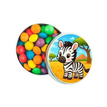 Imagem de Kit 30 Latinhas Lembrancinhas Zebra Baby Cor: Prateado - Gil Festa Kid
