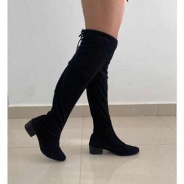 Imagem de Bota Feminina Over Cano Alto Camurça Strech-Feminino