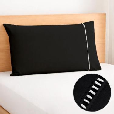 Imagem de 1 Fronha com Ponto Palito 70cm x 50cm Percal 180 Fios - BEM ME QUER , 