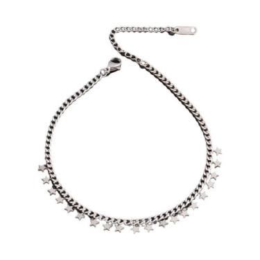 Imagem de Tornozeleira Feminina De Aço Inoxidável 316L Com Corrente De Coração E