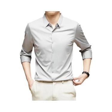 Imagem de Camisa Masculina Slim-fit De Manga Longa Ultra-Elástica Para Negócios 