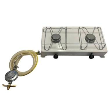 Imagem de Fogão 2 Bocas Camping Branco+Mangueira E Registro 504/01 - Aliança
