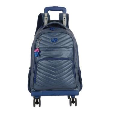 Imagem de Mochila de Rodinhas 360 Crinkle Azul Metalizado Notebook Up4you MC4912