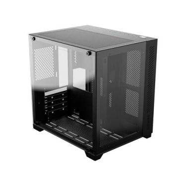 Imagem de Gabinete Gamer Forcefield Black Vulcan - Frontal E Lateral Em Vidro - 