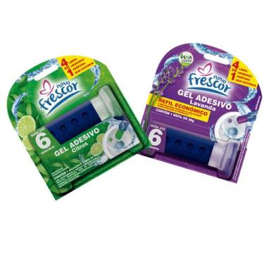Imagem de Detergente Sanitários COM APLICADOR + REFIL Gel Adesivo 38g Novo Fresc