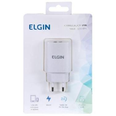 Imagem de Carregador De Tomada Com 2 Saida Usb 5v 2.1a, Bivolt - ELGIN