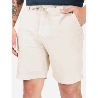 Imagem de Bermuda Calvin Klein Jeans Masculina Cadarço Linen Caqui-Masculino
