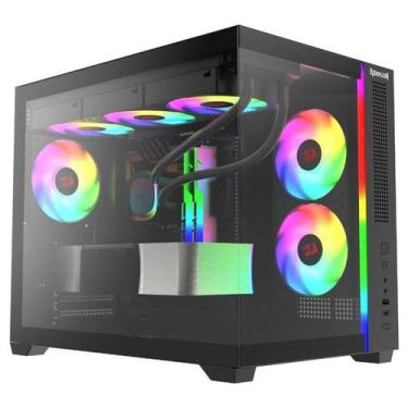 Imagem de Gabinete Gamer Redragon Wideload Mini Lite RGB S/Fan S/Fonte Micro ATX