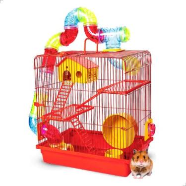 Imagem de Gaiola Hamster Labirinto Tubo Super Luxo 3 Andares Completa - Jel Plas