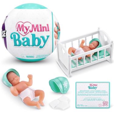 Imagem de Mini Boneca com Acessórios Surpresa My Mini Baby 5 Cápsula com 5 Itens Bebê Realista Candide