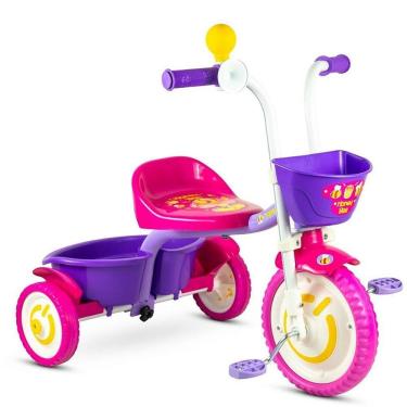 Imagem de Triciclo Infantil Honey Bee com Cestinha Buzina e Pneus EVA Alumínio Nathor Bicicletas