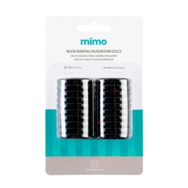Imagem de Mimo Disco Cogumelo para Caderno Inteligente Preto - Grande - 35mm - 20 Unids - Ideal Para Personalizar Planners, Agendas, Cadernos de Anotações e Muito Mais - Até 180 Papéis de 75g/m²
