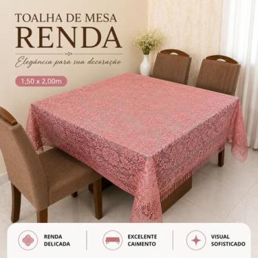 Imagem de Toalha de Mesa Renda Estampada 4 a 6 Lugares Retangular 1,50x2,00m Mes