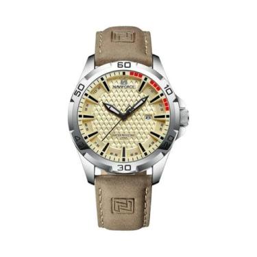 Imagem de Relógio Masculino De Quartzo Com Pulseira De Couro À Prova D'água NAVI
