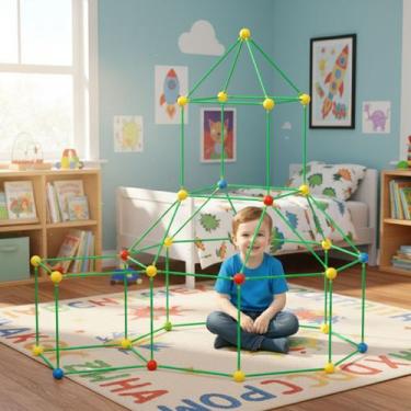 Imagem de Barraca Cabaninha Infantil com Blocos Construção Brilha No Escuro - Br