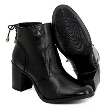 Imagem de Bota Feminina Cano Médio couro Firenze 9033 preto Cor:Preto;Tamanho:38;Genero:Feminino