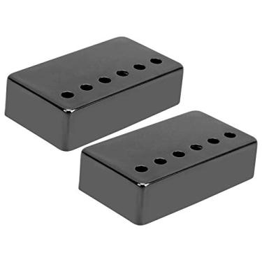 Imagem de Keenso 2 peças de concha de captador de guitarra elétrica, capa de captador de níquel LP Humbucker guitarra 50 mm e 52 mm acessórios para instrumentos musicais (preto) acessórios para guitarra elétrica