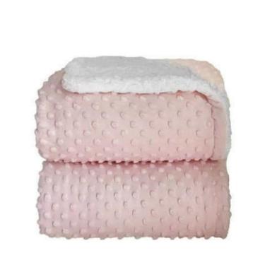 Imagem de Cobertor Bebê Com Sherpa Dots Rosa Bebê