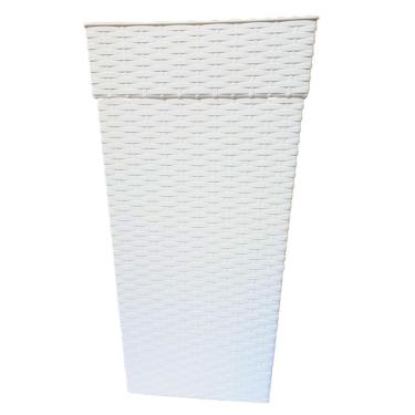 Imagem de Vaso Para Plantas E Flores Decorativo Ratan 10L Branco
