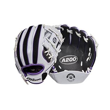 Imagem de WILSON Luva de beisebol 2022 A200 EZ Catch 25,4 cm - branco/preto/roxo, mão direita