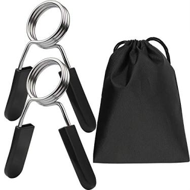 Imagem de Abraçadeiras de barra de peso da Euway, 5 cm para coleiras olímpicas de bloqueio de mola para levantamento de peso, treinamento de força, treino (pode não ser para barra rosqueada) - 1 par por pacote