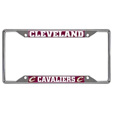 Imagem de FANMATS Moldura de placa de licença 17202 Cleveland Cavaliers em metal cromado, cores da equipe, 15,88 cm x 31,10 cm