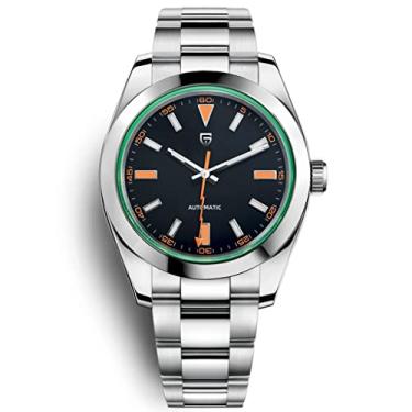 Imagem de HaiQin Pagani Design 1733 Relógios automáticos masculinos NH35A movimento automático vidro verde ponteiro relâmpago pulseira de aço inoxidável à prova d'água masculino relógio mecânico