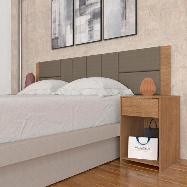 Imagem de Cabeceira Estofada Para Cama Queen Dubai Carv/capuc - M. Arapongas