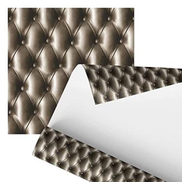 Imagem de Papel De Parede Adesivo Estofado Couro Sofá Botão 2,80m