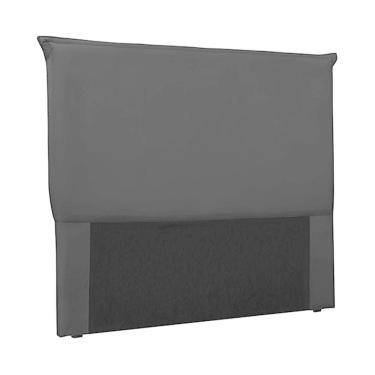 Imagem de Cabeceira Casal 1,40m Trento Veludo Preto Gran Belo